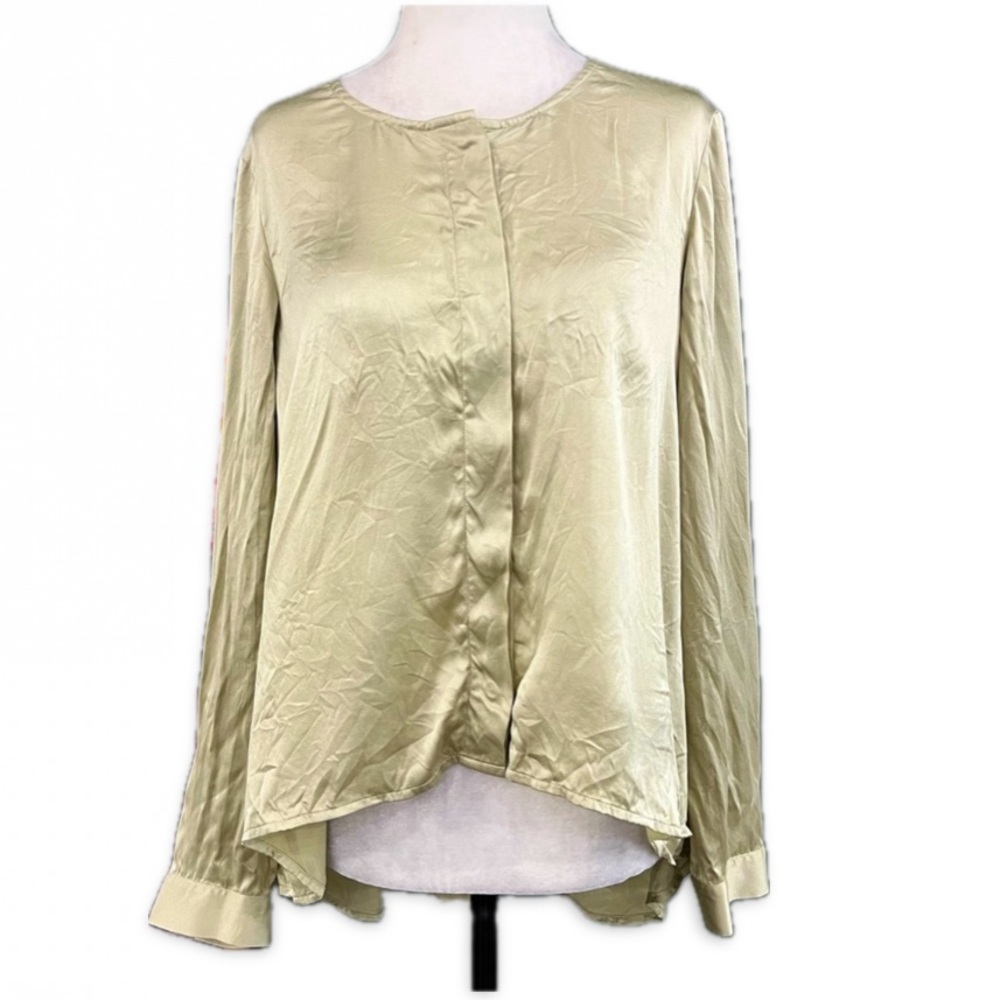 Club Monaco 100% Silk Button Up Long Sleeve